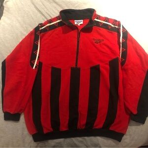 Reebok vintage soccer kit 1/2  zip sweater sz xl